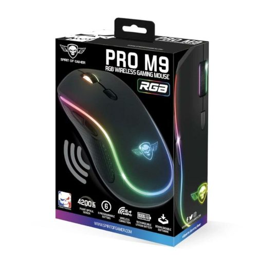 Egér Spirit of Gamer Pro M9 RGB Fekete