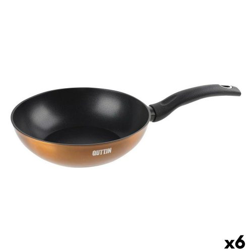 Wok Serpenyő Quttin Foodie Réz 24,5 x 7 x 44 cm (6 egység)