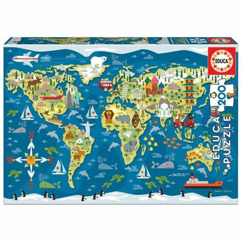 Gyermek Puzzle Educa Mapamundi (200 pcs)