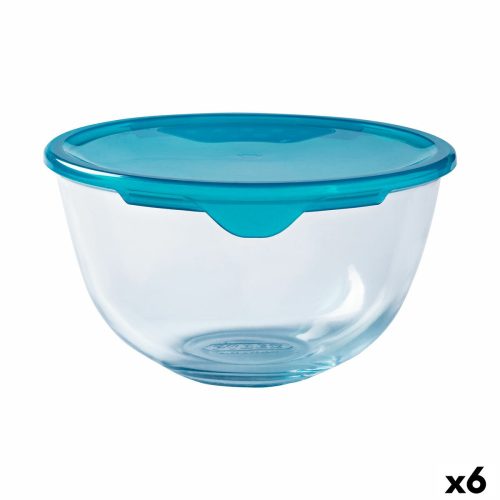 Kerek ebéddoboz fedéllel Pyrex Cook & Store Kék 15 x 15 x 8 cm 500 ml Szilikon Üveg (6 egység)