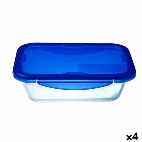 Hermetikus ebéddoboz Pyrex Cook&go 30 x 23 cm 3,3 L Négyszögletes Kék Üveg (4 egység)