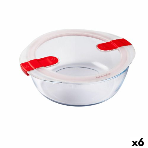 Hermetikus ebéddoboz Pyrex Cook&heat 26 x 23 x 8 cm 2,3 L Piros Üveg (6 egység)