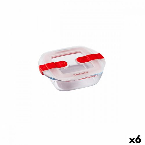 Hermetikus ebéddoboz Pyrex Cook & Heat 15 x 12 x 4 cm 350 ml Átlátszó Üveg (6 egység)