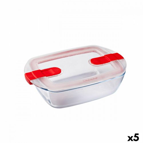 Hermetikus ebéddoboz Pyrex Cook&heat 1,1 L 24 x 15,5 x 7 cm Átlátszó Üveg (5 egység)