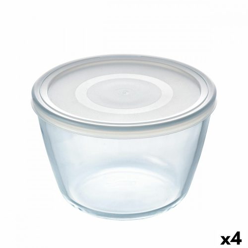 Kerek ebéddoboz fedéllel Pyrex Cook & Freeze 1,6 L 17 x 17 x 12 cm Átlátszó Szilikon Üveg (4 egység)