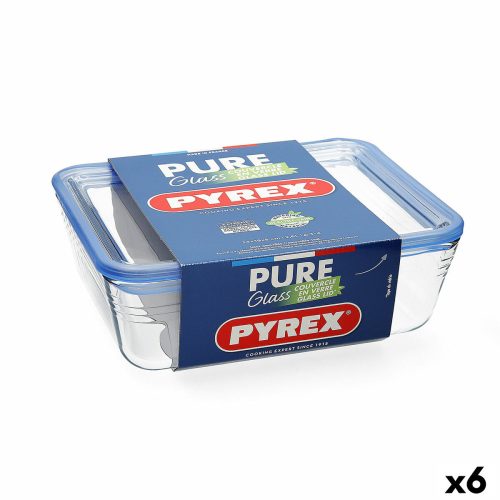 Hermetikus ebéddoboz Pyrex Pure Glass Átlátszó Üveg (800 ml) (6 egység)