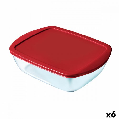 Hermetikus ebéddoboz Pyrex Cook & store Piros Üveg (400 ml) (6 egység)