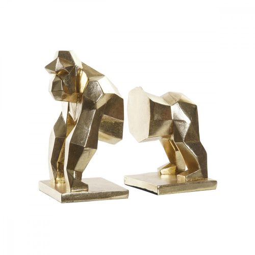 подпирачка за книги DKD Home Decor Aranysàrga Gyanta Gyarmati Gorilla 14 x 12,5 x 24 cm