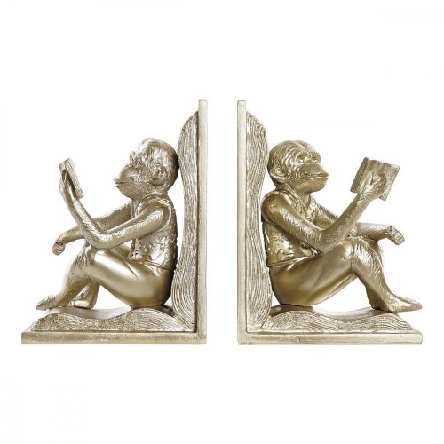 подпирачка за книги DKD Home Decor Pezsgő 13 x 12 x 17,5 cm Gyanta Gyarmati Majom