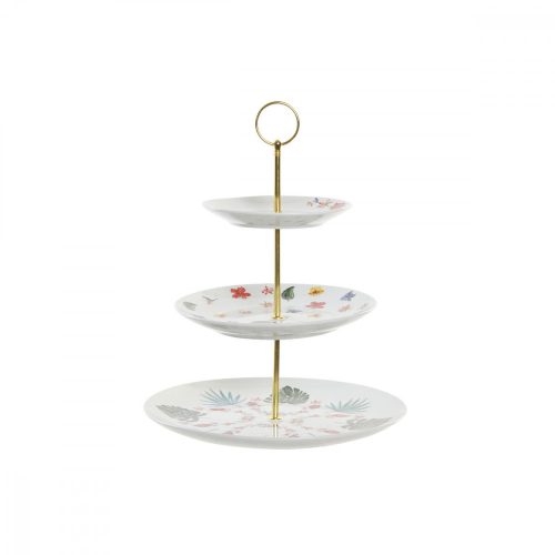 Gyümölcsöstál DKD Home Decor Többszínű Fém Porcelán 27 x 27 x 34 cm