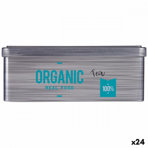 Teafilter tartó Organic Tea Szürke Bádog (11 x 7,1 x 18 cm) (24 egység)