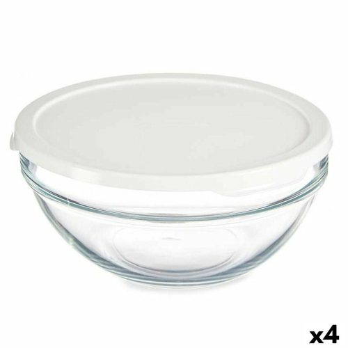 Kerek ebéddoboz fedéllel Chefs Fehér 1,7 L 21 x 9 x 21 cm (4 egység)