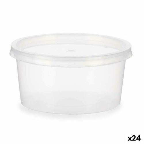 Kerek ebéddoboz fedéllel Átlátszó polipropilén 500 ml 12,5 x 6,2 x 12,5 cm (24 egység)