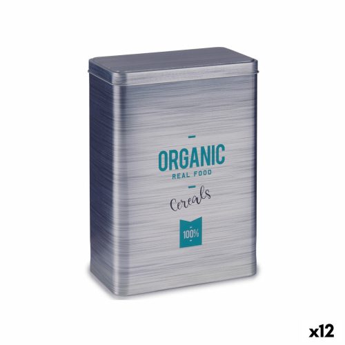 Müzliadagoló Organic Szürke Bádog 12 x 24,7 x 17,6 cm (12 egység)