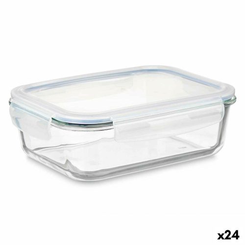 Uzsonnás doboz Átlátszó Szilikon Boroszilikát üveg 640 ml 18,3 x 6,2 x 13,7 cm (24 egység)