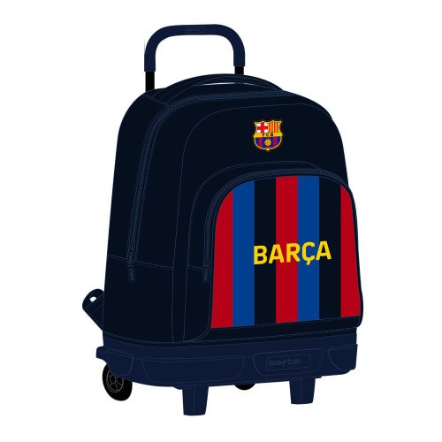 Iskolatáska Kerekekkel F.C. Barcelona Gesztenyebarna Tengerészkék 33 X 45 X 22 cm