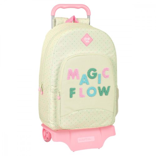 Iskolatáska Kerekekkel Glow Lab Magic flow Bézs szín 30 x 46 x 14 cm