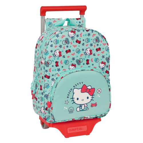 Iskolatáska Kerekekkel Hello Kitty Sea lovers Türkizkék 26 x 34 x 11 cm