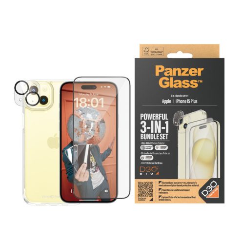 Kijelzővédő Mobiltelefonhoz Panzer Glass B1174+2811 Apple iPhone 15 Plus