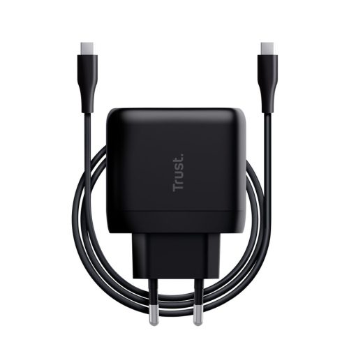 Fali töltő + USB-C Kábel Trust Maxo Fekete 65 W