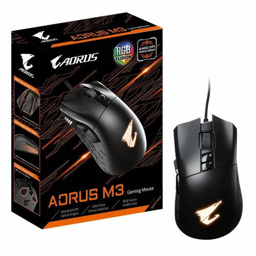 Egér Gigabyte AORUS M3 6400 DPI Fekete