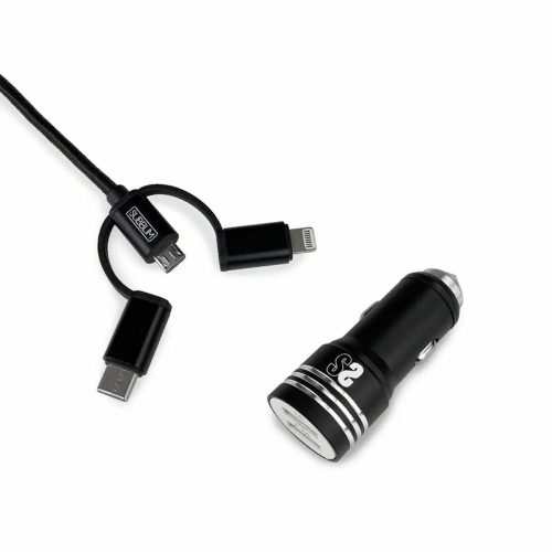 Univerzális USB autós töltő + USB Kábel C Subblim SUB-CHG-4CC002 Fekete 12 W