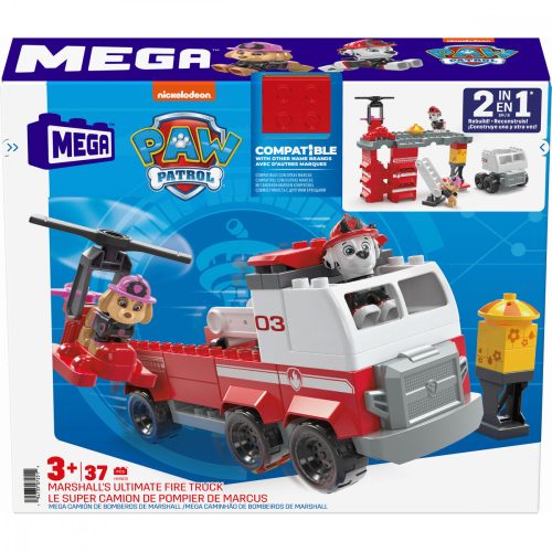 Playset Megablocks Paw Patrol Tűzoltóautó + 3 Év 37 Darabok