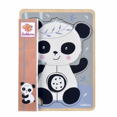 Fa Gyermek Puzzle Eichhorn Panda 6 Darabok