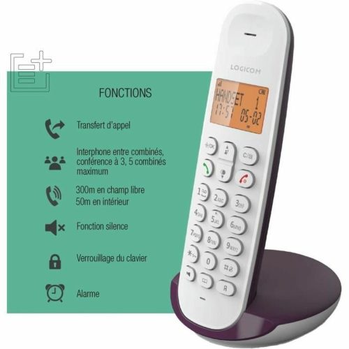 Vezetékes Telefon Logicom DECT ILOA 150 SOLO Padlizsán