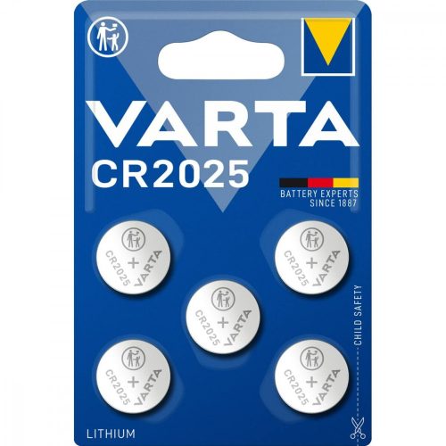 Lítium-ion akkumulátor gomb Varta 6025101415 CR2025 3 V (5 egység)