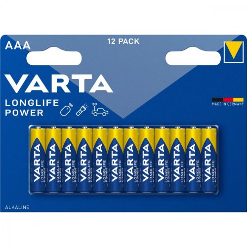 Alkáli Elemek Varta Longlife Power AAA LR03 1,5 V (12 egység)