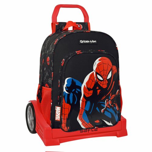 Iskolatáska Kerekekkel Safta Fekete Spiderman Piros 33 x 14 x 42 cm