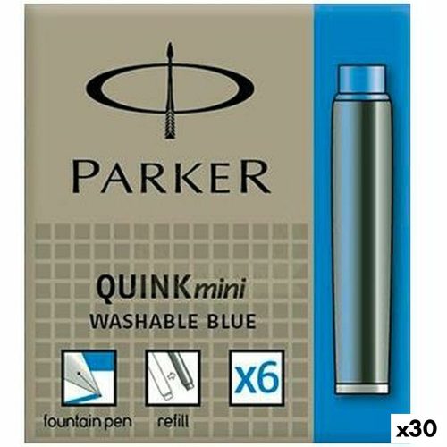 Toll tinta utántöltő Parker Quink Mini 6 Darabok Kék (30 egység)