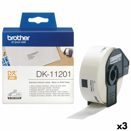 Címkék Nyomtatóhoz Brother DK-11201 Fehér 29 x 90 mm Fekete Fekete/Fehér (3 egység)