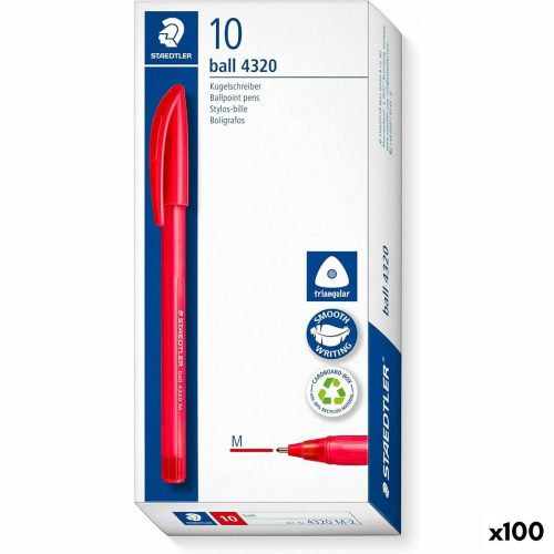 Golyóstoll készlet Staedtler Ball 4320 Piros 1 mm (100 egység)