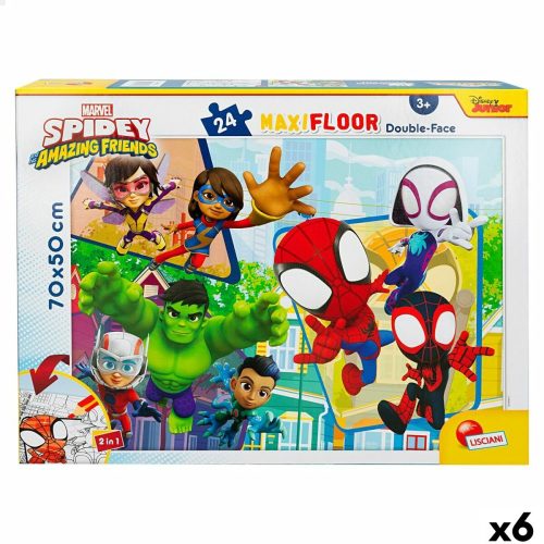 Gyermek Puzzle Spidey Kétoldalú 24 Darabok 70 x 1,5 x 50 cm (6 egység)