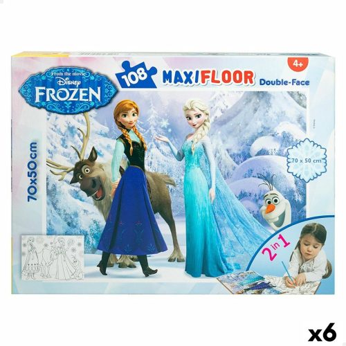 Gyermek Puzzle Frozen Kétoldalú 108 Darabok 70 x 1,5 x 50 cm (6 egység)