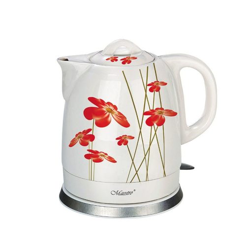 Vízforraló és Elektromos Teakészítő Feel Maestro MR-066 Red Flowers Fehér Piros Kerámia 1200 W 1,5 L