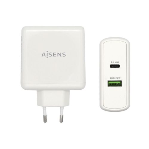 USB Fali Töltő Aisens ASCH-2PD45A-W 57 W Fehér USB-C