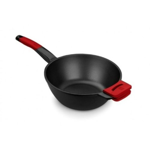 Wok Serpenyő BRA A412028 Piros/Fekete Rozsdamentes acél (1 egység) (Ø 28 cm)