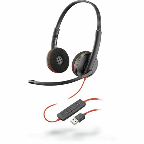 Fejhallgató Mikrofonnal Plantronics Blackwire 3220 Fekete Piros